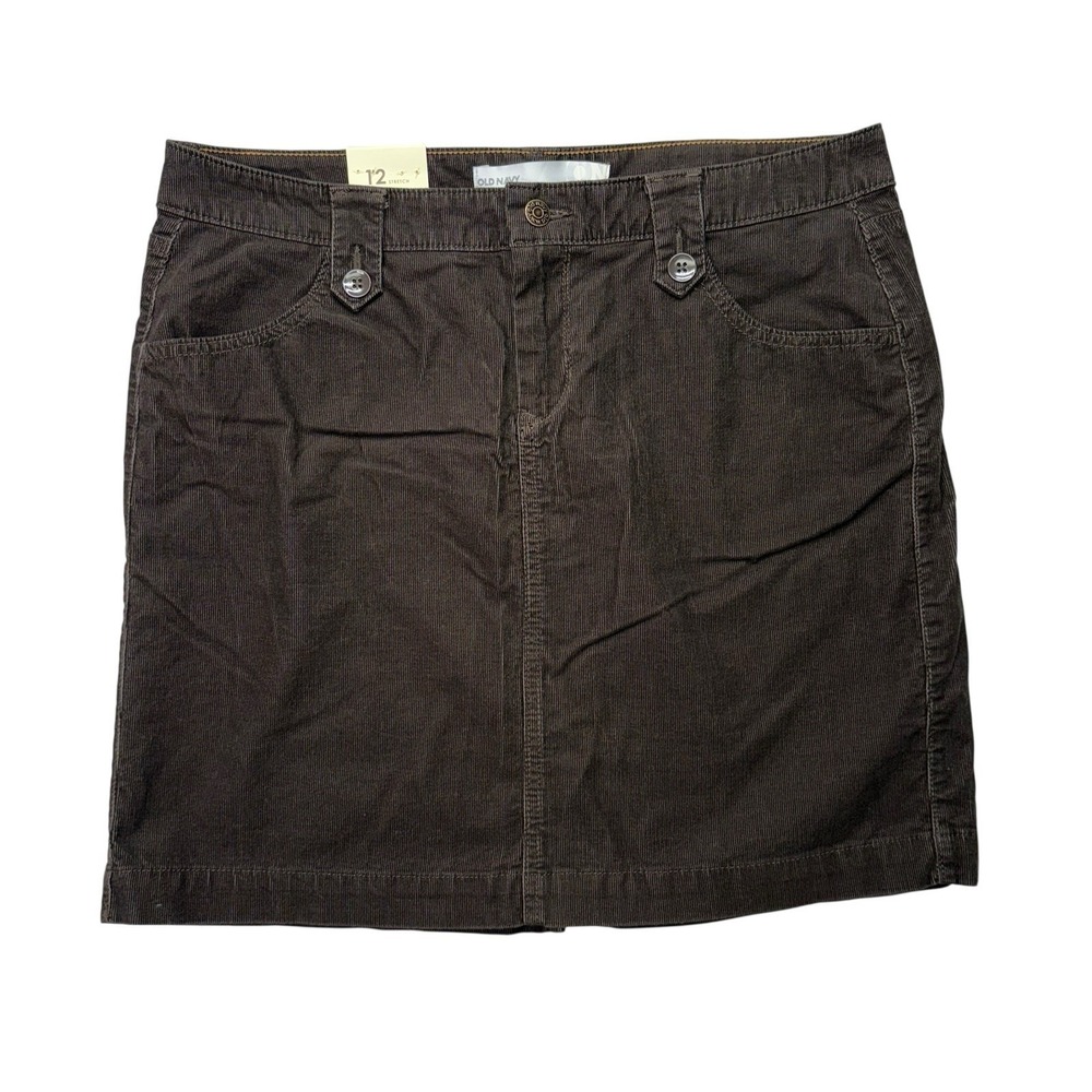 Old Navy Womens Skirt 12 Brown Corduroy Mini Short Academia Preppy Fall Edgy